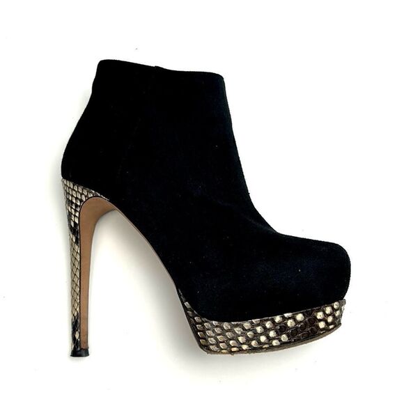 Alexandre Birman Black Suede Python Heels Ankle Booties size EUR 35 US 5 - Picture 2 of 15